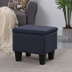 NOBLEMOOD 3 in 1 End of Bed Storage Bench & 2 Ottoman Benches w/ Storage for Living Room Bedroom Entryway Navy