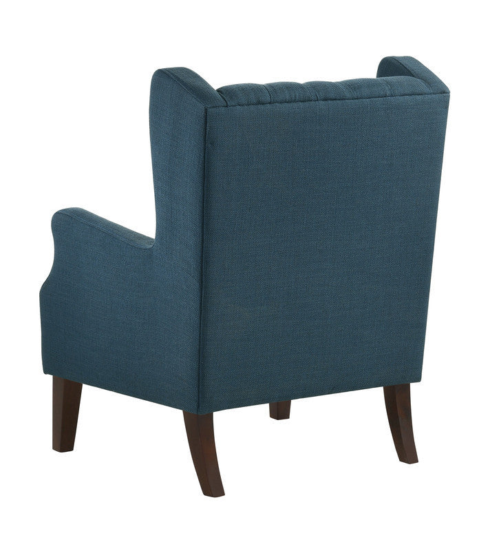 Irwin Blue Linen Button Tufted Wingback Chair