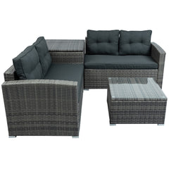 4 Pcs Outdoor Furniture Sofa Set with Storage Box