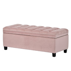 NOBLEMOOD Upholstered Flip Top Storage Bench with Button Tufted Top for Bedroom Entryway Living Room