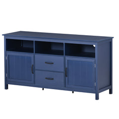 TV Stand with 2 Doors, 2 Drawers, Open Style Cabinet & Sideboard for TVs up to 68“, Navy