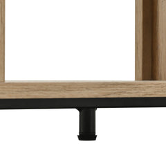 Modern TV Stand for 65” TV with Large Storage Space, 3 Levels Adjustable Shelves & Magnetic Cabinet Door, Natural Wood