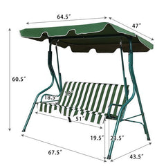 3-Person Outdoor Swing with Canopy, Green