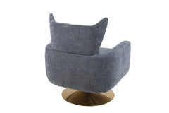 NOBLEMOOD Swivel Accent Armchair Linen Single Sofa Chair w/ Pillow and Backrest for Living Room, Gray