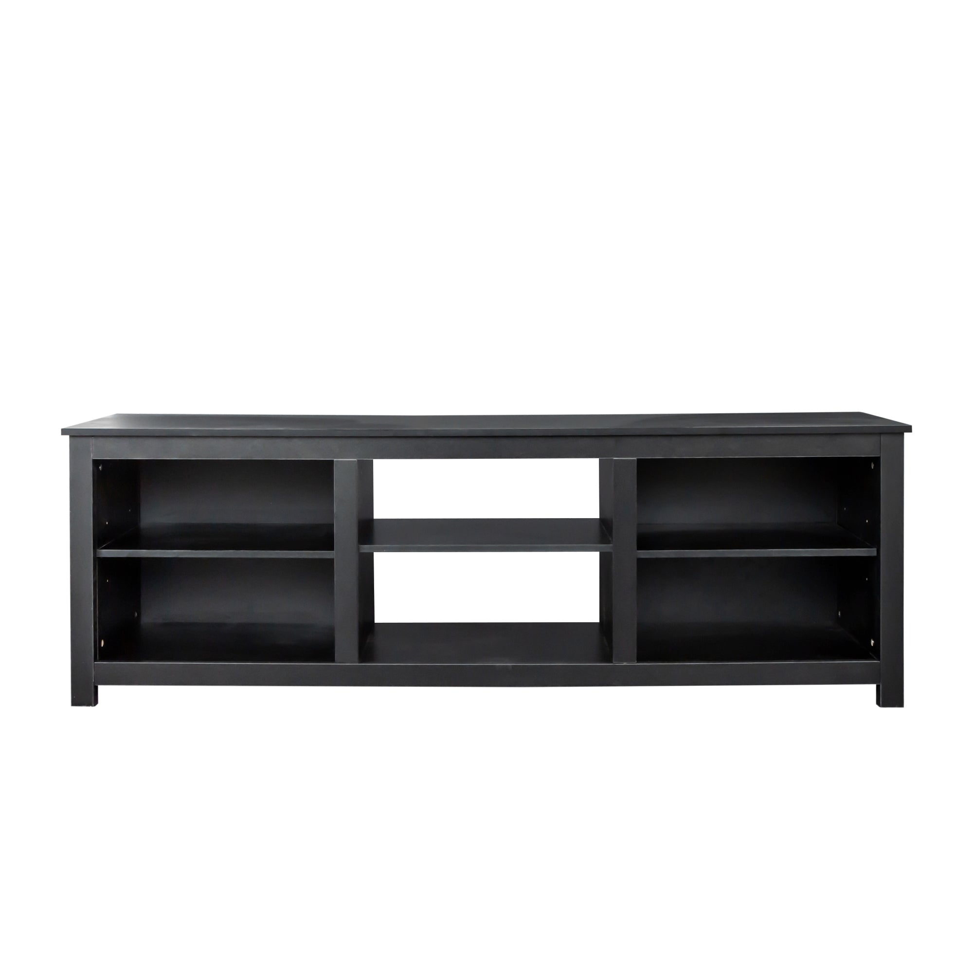 TV Stand with 6 Storage Compartments & 1 Shelf Cabinet, Black