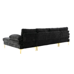 Living Room Sectional Sofa, Black