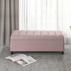 NOBLEMOOD Upholstered Flip Top Storage Bench with Button Tufted Top for Bedroom Entryway Living Room