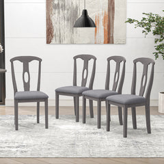 Rustic Farmhouse 5-Piece Wood Round Dining Table Set with Drop Leaf & 4 Padded Dining Chairs, Gray