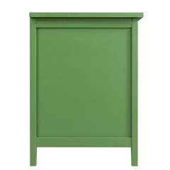 71" Stylish TV Stand with Solid Wood Frame & Glass Door, Antique Green