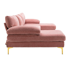 Living Room Sectional Sofa, Pink