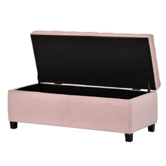 NOBLEMOOD Upholstered Flip Top Storage Bench with Button Tufted Top for Bedroom Entryway Living Room