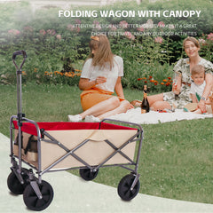 Outdoor Garden Multipurpose Micro Collapsible Beach Trolley Cart Camping Folding Wagon