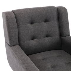 Modern Soft Linen Material Ergonomics Accent Chair Living Room Chair Bedroom Chair Home Chair With Black Legs For Indoor Home