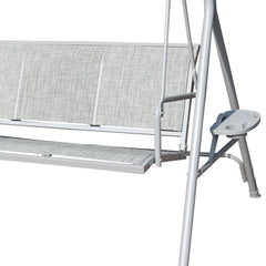 3-Person Outdoor Yard Textilene Swing Chair, Grey