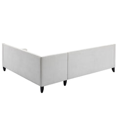 Modern Living Room Upholstery Chenille Sofa Couch With Tufted Back, White