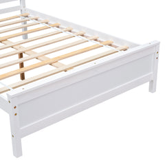 Full Bed with Headboard Footboard, Nightstand ,White
