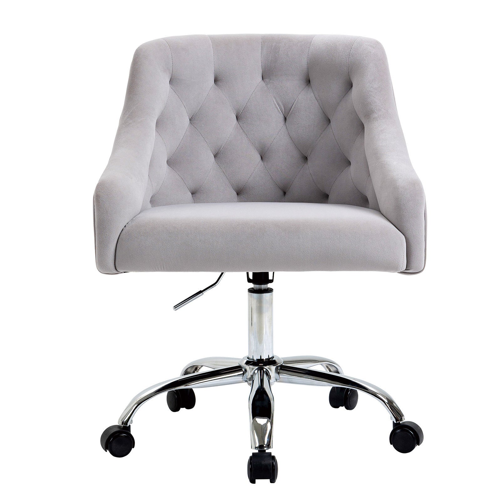 Velvet Swivel Office Chair with Soft Seat, Gray