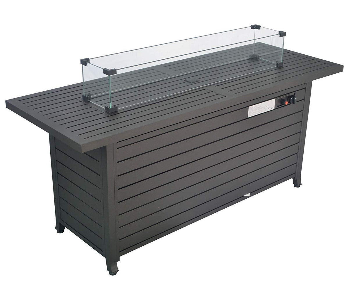 57in Propane Fire Pit Table 50000BTU with Lid, Wind Guard,Dust Cover & ETL Certification