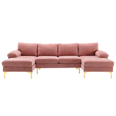 Living Room Sectional Sofa, Pink