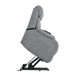 Electric Power Lift Recliner Chair for Elderly, Fabric Recliner Chair for Seniors, Home Theater Seating,Living Room Chair,Side Pocket, Remote Control,Light Gray