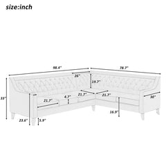 Modern Living Room Upholstery Chenille Sofa Couch With Tufted Back, White