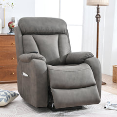 Electric Power Lift Recliner Chair for Elderly, Fabric Recliner Chair for Seniors, Home Theater Seating,Living Room Chair,Side Pocket, Remote Control,Dark Gray