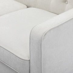 Modern Living Room Upholstery Chenille Sofa Couch With Tufted Back, White