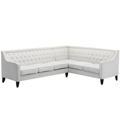 Modern Living Room Upholstery Chenille Sofa Couch With Tufted Back, White