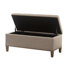 NOBLEMOOD Sofa Storage Ottoman w/ Tufted Flip-up Top, End of Bed Storage Bench for Bedroom Entryway