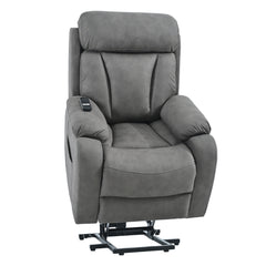 Electric Power Lift Recliner Chair for Elderly, Fabric Recliner Chair for Seniors, Home Theater Seating,Living Room Chair,Side Pocket, Remote Control,Dark Gray