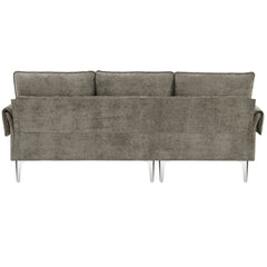 84" Convertible Sectional Sofa, Modern Chenille L-Shaped Sofa Couch with Reversible Chaise Lounge