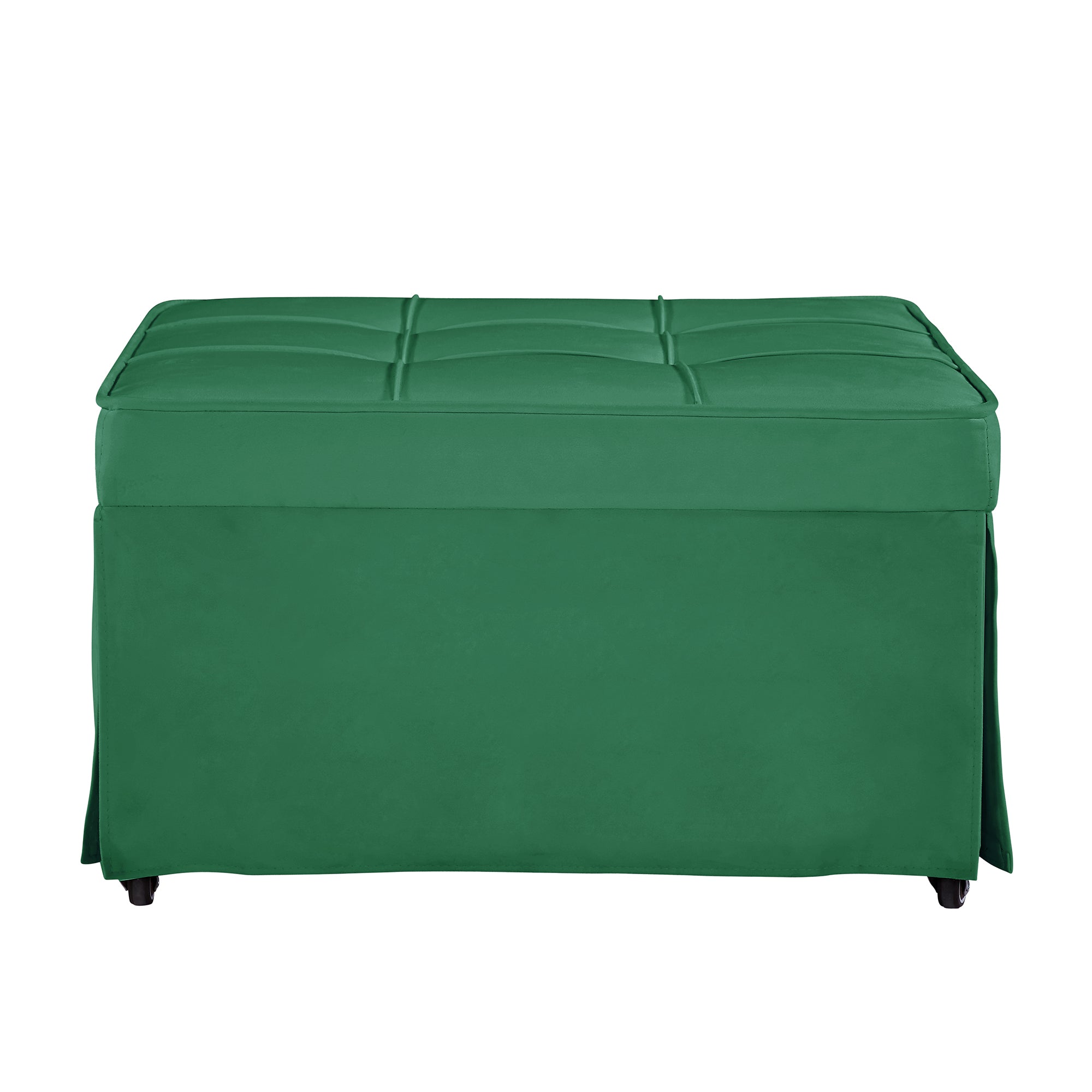 4 in 1 Folding Sleeper Sofa Bed w/ Adjustable Backrest & Pillow, No Armrest, Green