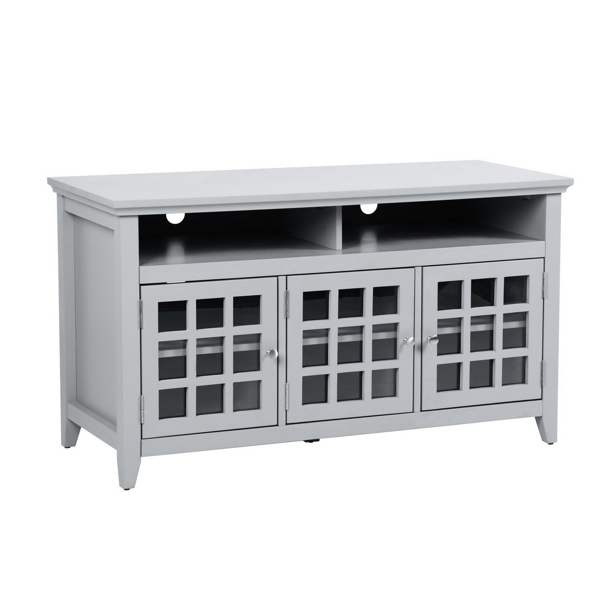 48" TV Stand & Entertainment Center with 3-Door Cabinet, Grey