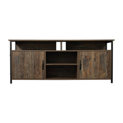 Modern Wood TV Stand with Metal Legs, Espresso