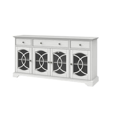 TV Stand with 3 Drawers & 3 Closed Storage for TVs up to 65", White