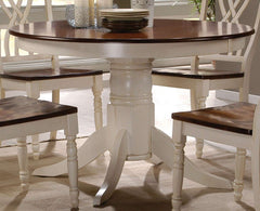 45" Round Dining Table with Wooden Top, Buttermilk & Oak