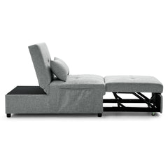 4 in 1 Pull-out Sleeper Sofa Bed w/ Pillow & Side Pockets, No Armrest, Gray