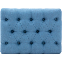 Accent Chair, Button-Tufted Upholstered Chair Set with Ottoman, Blue