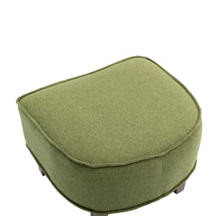 NOBLEMOOD Accent Chair with Ottoman, Mid Century Modern Barrel Chair Upholstered Club Tub Round Arms Chair, Olive