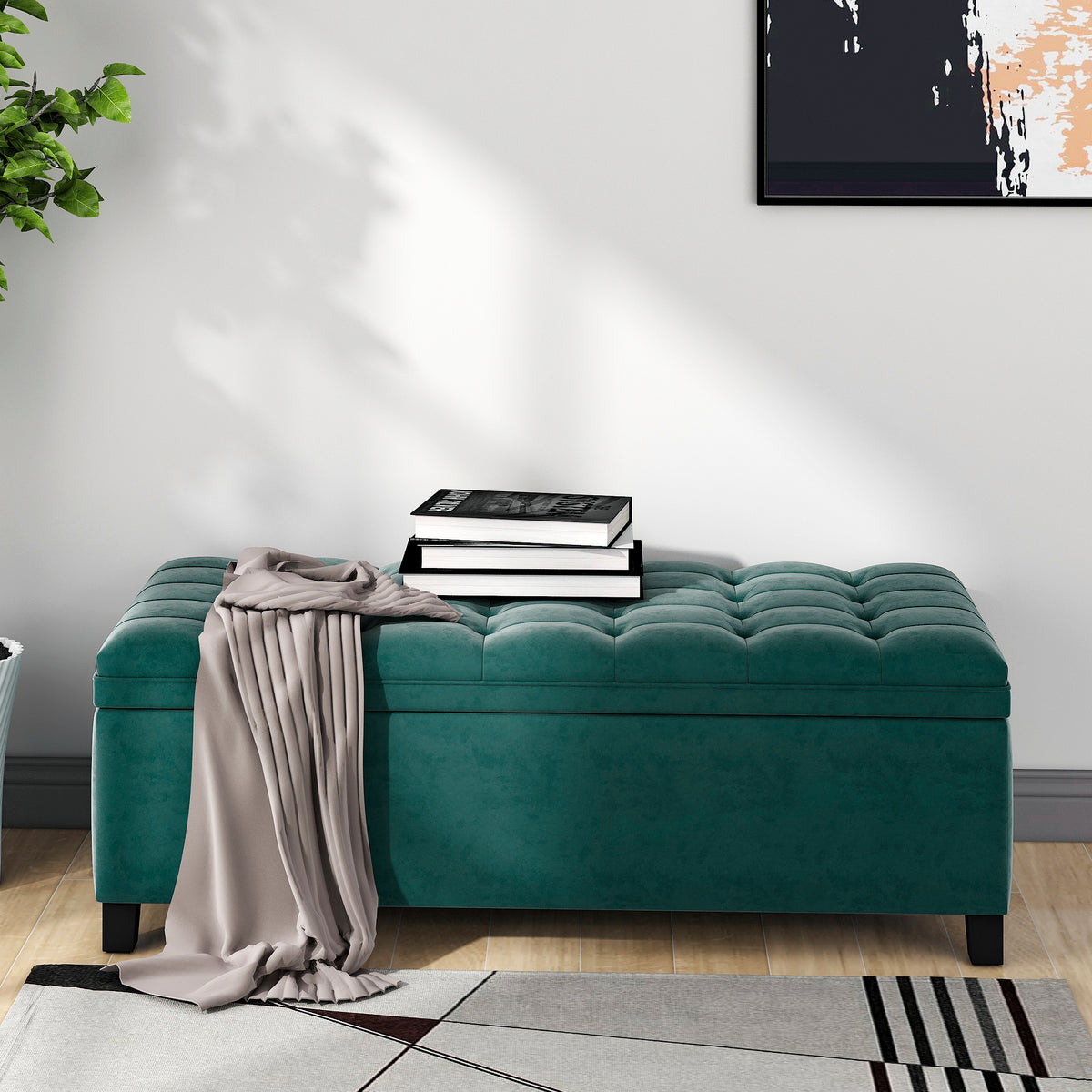 NOBLEMOOD End of Bed Storage Bench, Entryway Bench with Flip-up Seating, Under Window Bench for Living Room