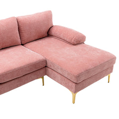 Living Room Sectional Sofa, Pink