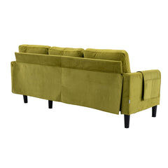 Sectional Sleeper Sofa with Storage Chaise, Side Bag Pockets, Olive