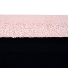 NOBLEMOOD Storage Ottoman Bench for End of Bed w/ Gold Legs, Modern Faux Fur Entryway Bench with Storage for Living Room Bedroom,Pink