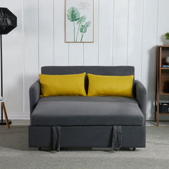 Twins Sleeper Sofa Bed w/ Reclining Backrest, Toss Pillows, Pockets, Gray