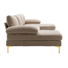 Living Room Sectional Sofa, Camel