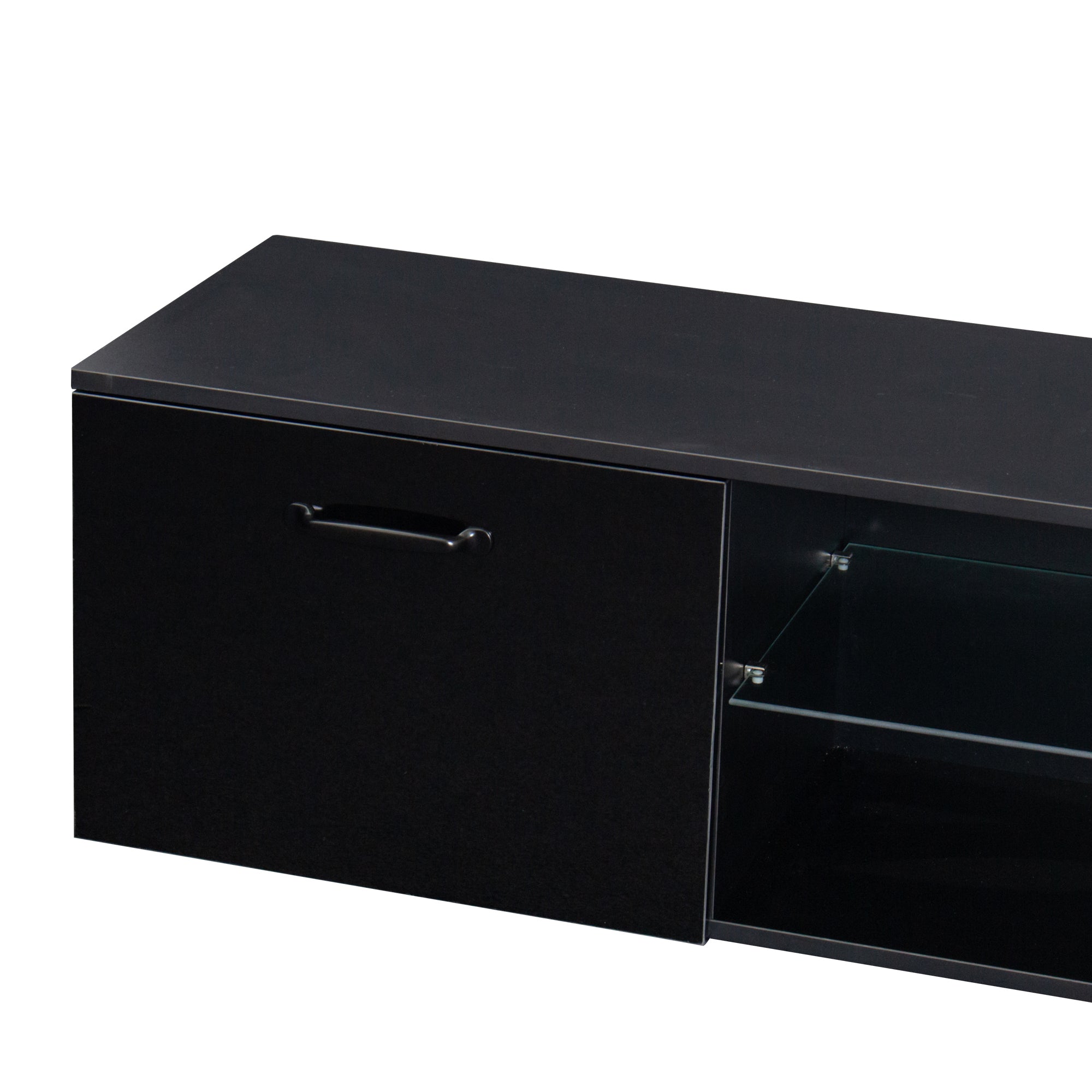 TV Stand with Color-changing LED Light, Black