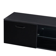 TV Stand with Color-changing LED Light, Black