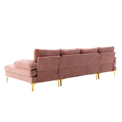 Living Room Sectional Sofa, Pink