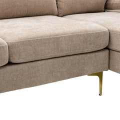 Living Room Sectional Sofa, Camel