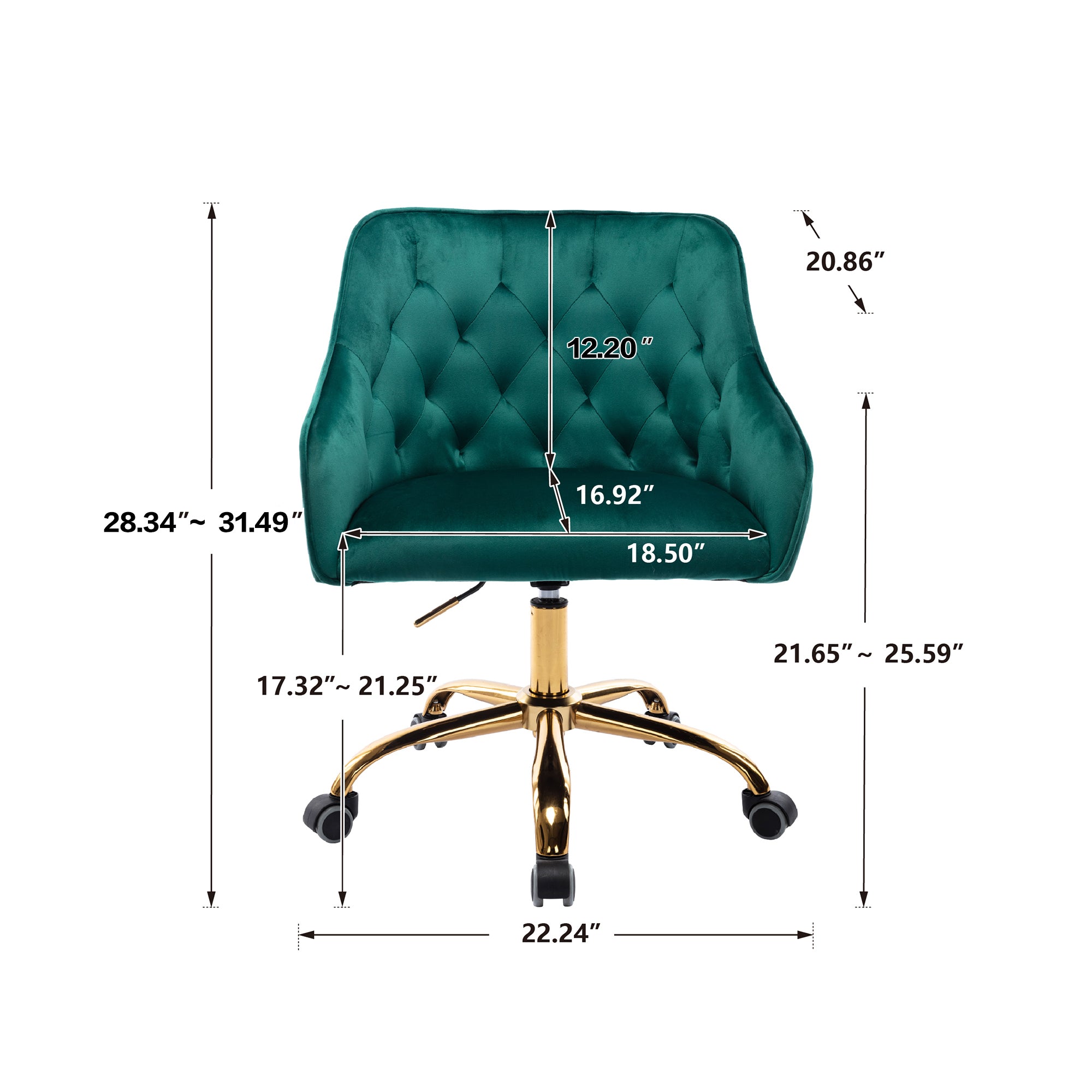 NOBLEMOOD Swivel Shell Accent Chair for Living Room, Modern Leisure Home Office Chair w/ Adjustable Height and Metal Base for Bedroom, Green